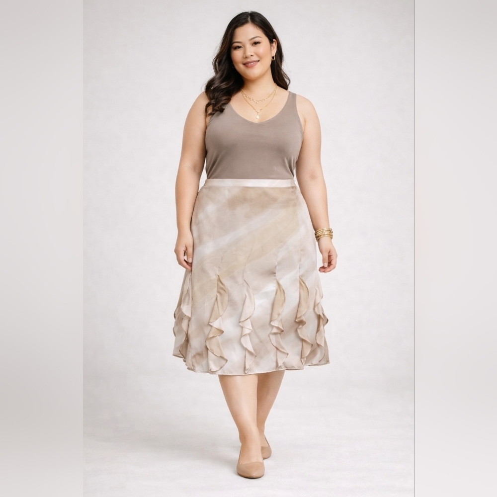 Anne Klein NWT Ombre Ruffle Wave Skirt – Size 16